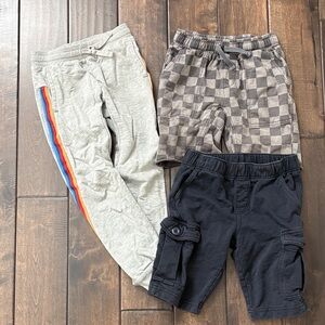 TEA COLLECTION Stylish Kids Bottoms Set - Gray, Black, and Checkered